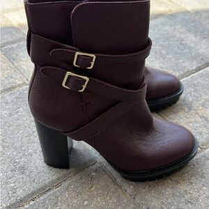 Vince Camuto Purple Heeled Boots with Chunky Heel
